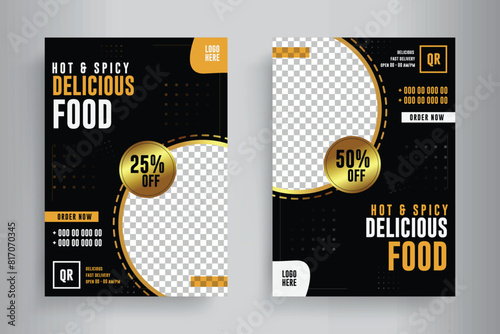 Food Flyer Template design, restaurant food flyer, fast food template vector illustration.	