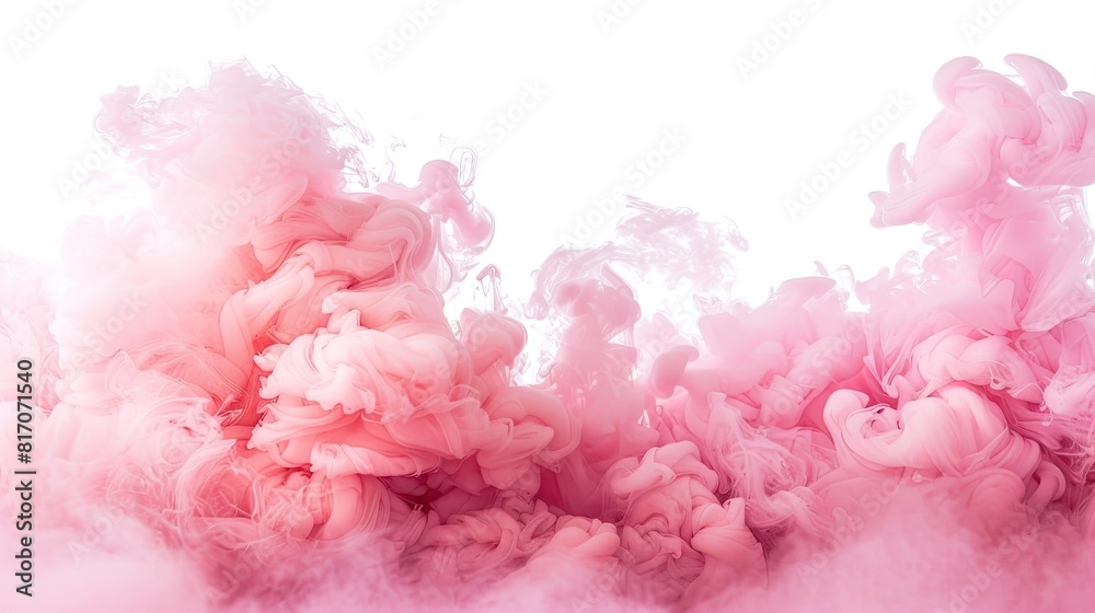Rose-Colored Dense Smoke on White Background Rose-Colored Dense Smoke on White Background
