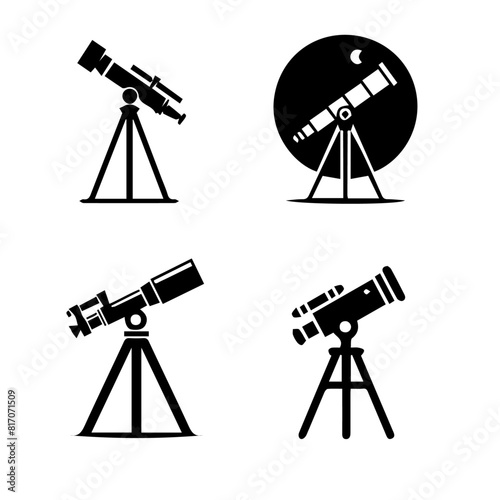 telescope silhouette on white background
