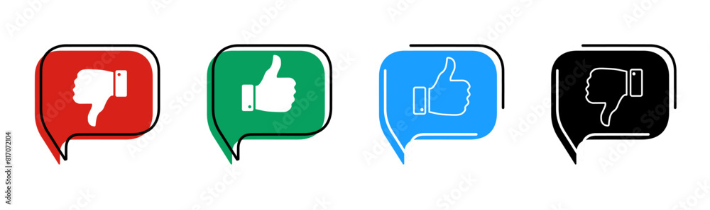 Modern Thumbs Up and Thumbs Down Icons Template Modern Thumbs Up and Thumbs Down Icons Template