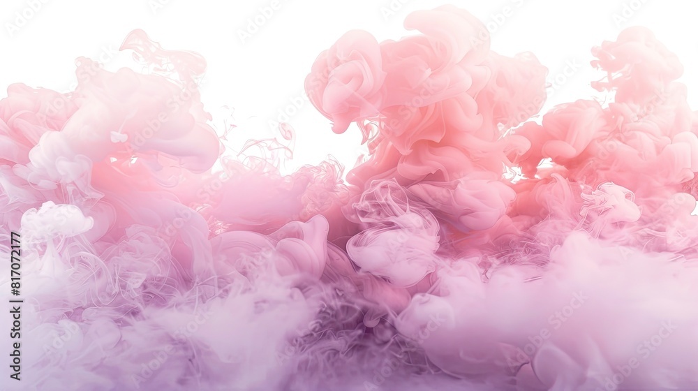 Rose-Colored Dense Smoke on White Background Rose-Colored Dense Smoke on White Background