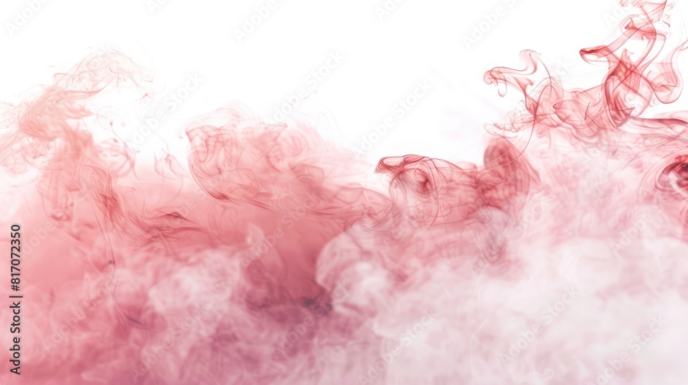 Rose-Colored Dense Smoke on White Background Rose-Colored Dense Smoke on White Background