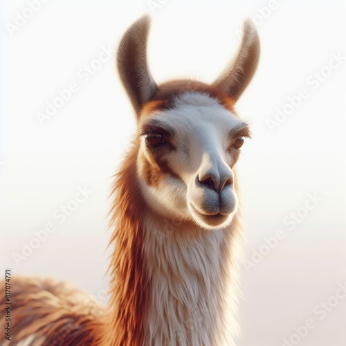 young llama isolated on white