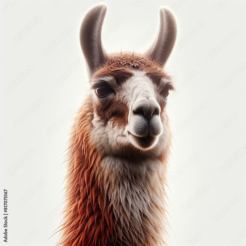 young llama isolated on white