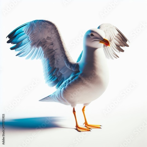 seagull on a white background