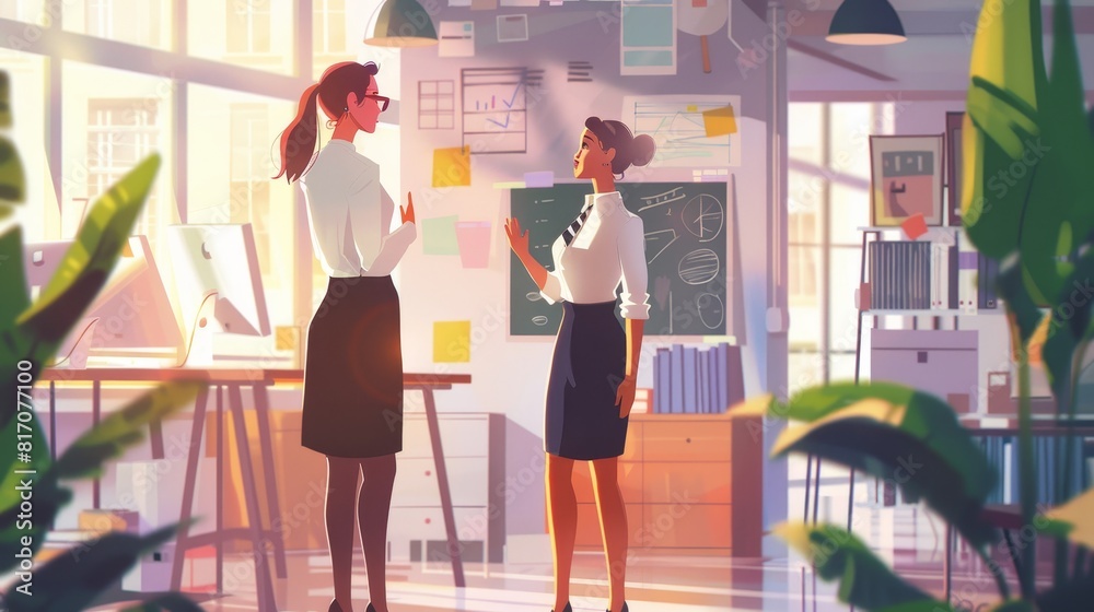 Successful businesswoman having a meeting with colleague in a modern and stylish office setting Successful businesswoman having a meeting with colleague in a modern and stylish office setting
