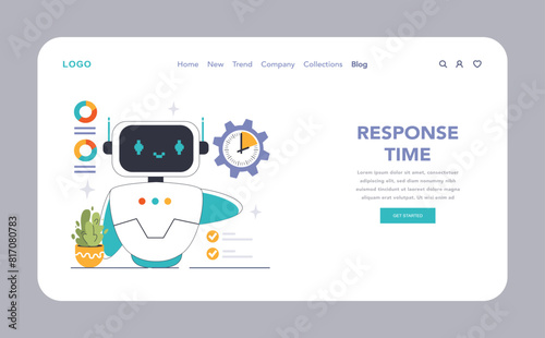 Efficient Chatbot web or landing. A robotic assistant optimal response