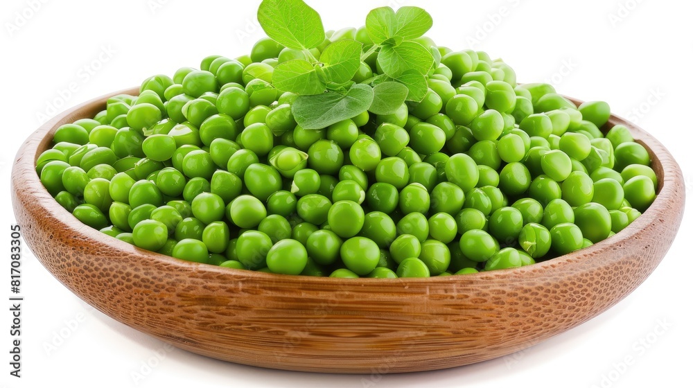 Whispers of Nature: Peas Dancing in a Wooden Bowl