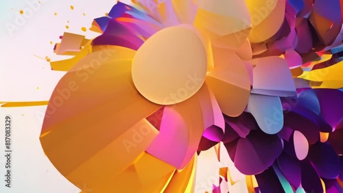 geometrical colorful timelapse explosion abstract  vibrant hues  photo