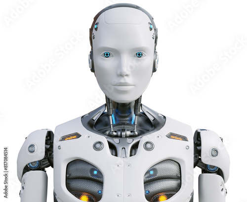 Humanlike robot cyborg. 3D illustration
