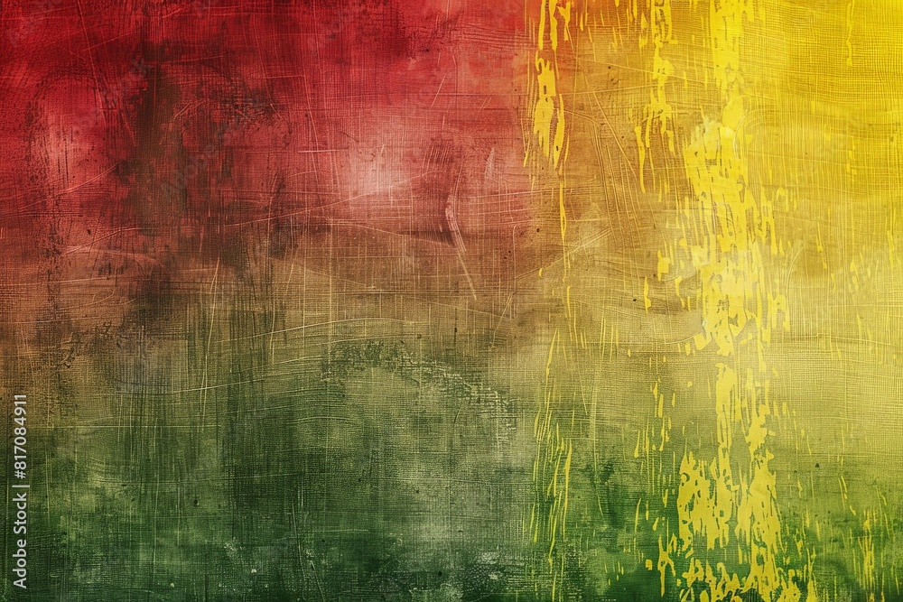 Arresting grunge texture infused with vibrant red, yellow, and green hues, perfect for artistic backdrops, graphic designs, and creative visual projects needing a touch of abstract expressionism