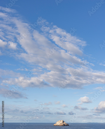 Beautiful Blue Sky, Clouds sky scape for photographic backkground or sky replacement. Atlantic Ocean