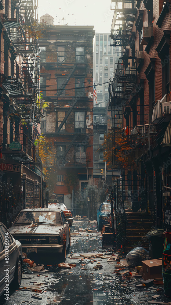 Revolutionize urban exploration visuals with a daring fusion of Impressionistic charm and worms-eye views Harmonize the chaos of city life with soft brushstrokes