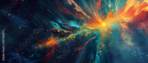 Mesmerizing Cosmic Explosion of Vibrant Energetic Flames in the Depths of the Universe