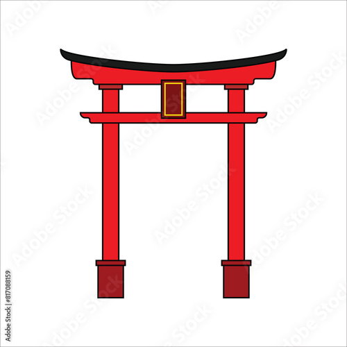 Traditional Japanese Torii gate vector. Vector design Illustration. Ep 10