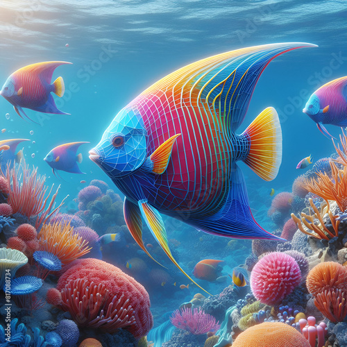 The 3D portrayal of angelfish