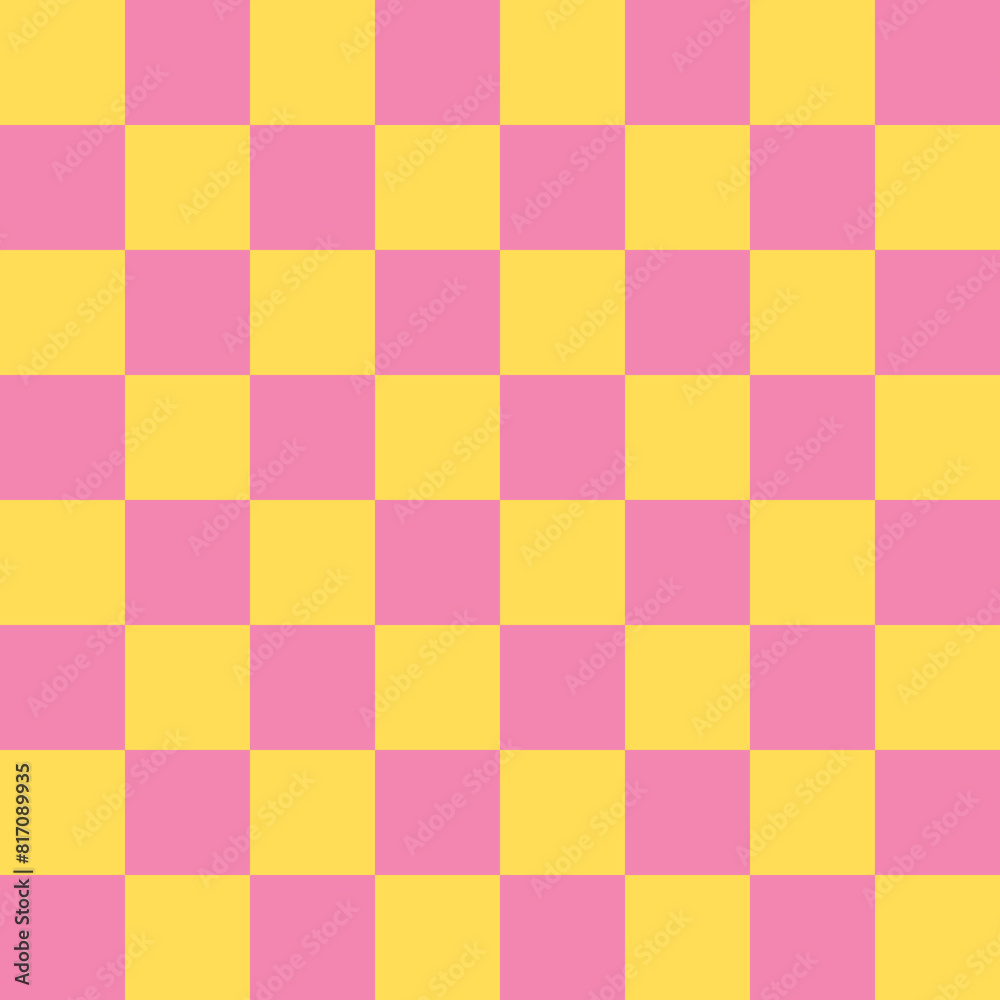 Seamless vector checked pattern or yellow and pink background for tile wallpaper Seamless vector checked pattern or yellow and pink background for tile wallpaper