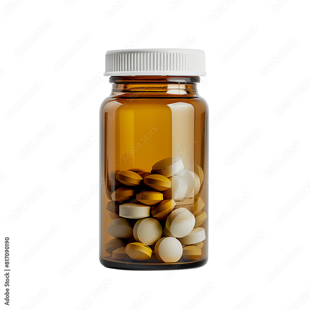 supplement bottle with 100 white large tablets inside, supplement bottle with 100 white large tablets inside,