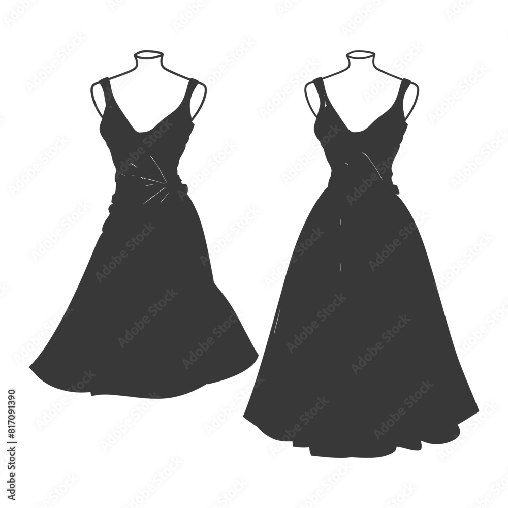silhouette women dresses black color only