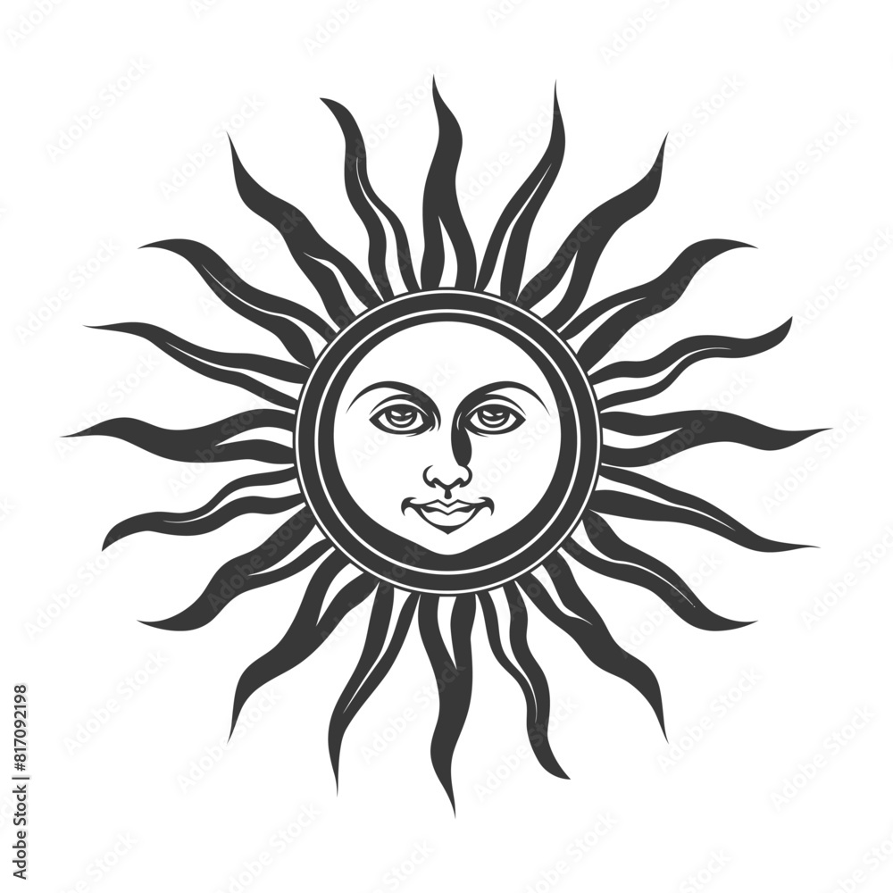 silhouette logo or symmbol of sun black color only