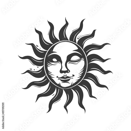 silhouette logo or symmbol of sun black color only photo