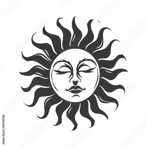 silhouette logo or symmbol of sun black color only © NikahGeh