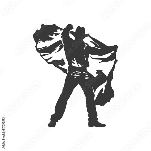 silhouette mysterious man in a cloak black color only