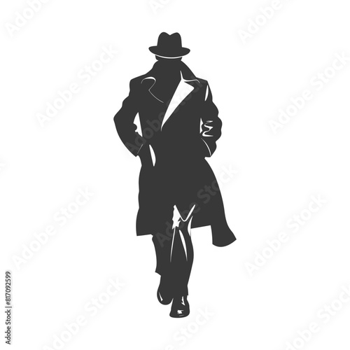 silhouette mysterious man in a cloak black color only