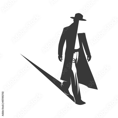 silhouette mysterious man in a cloak black color only