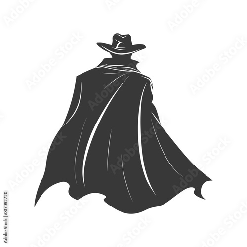 silhouette mysterious man in a cloak black color only
