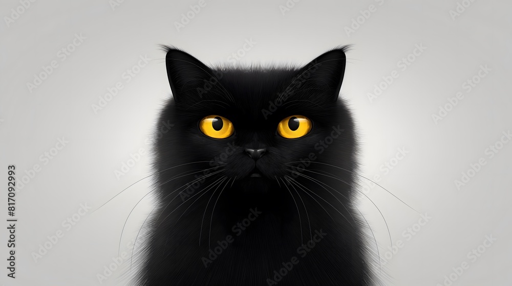 Majestic black cat with striking yellow eyes Majestic black cat with striking yellow eyes