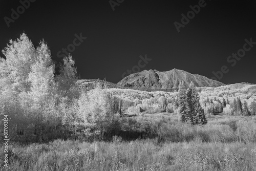 Infrared 850nm of landscape mountains in Colorado	 photo