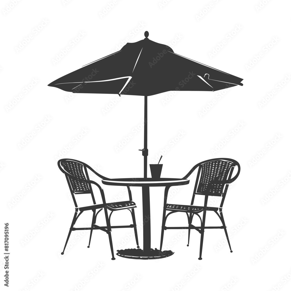 silhouette street cafe table chairs and umbrella black color only silhouette street cafe table chairs and umbrella black color only