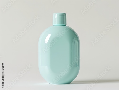 light blue bottle of shampoo, used for product image display with a flat color background