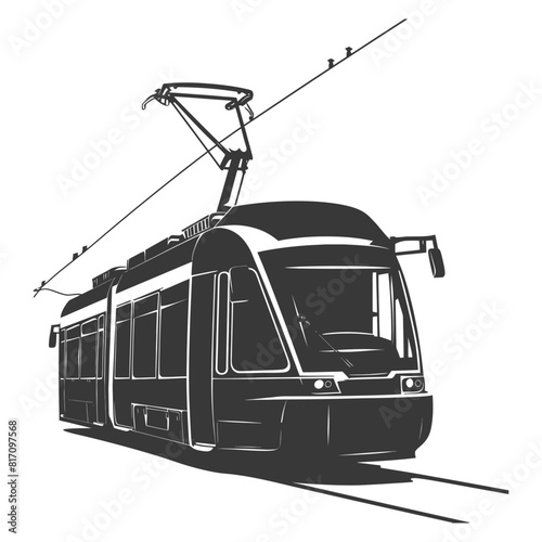 silhouette tram cable car railway black color only