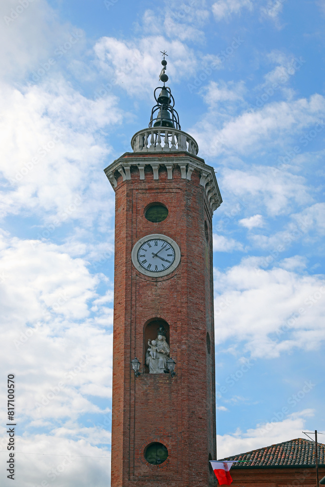 Ancient Clock Tower of COMACCHIO in Central Italy called TORRE DELL OROLOGIO