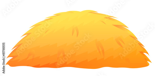 Golden dry hay straw for farm. Vector illustration