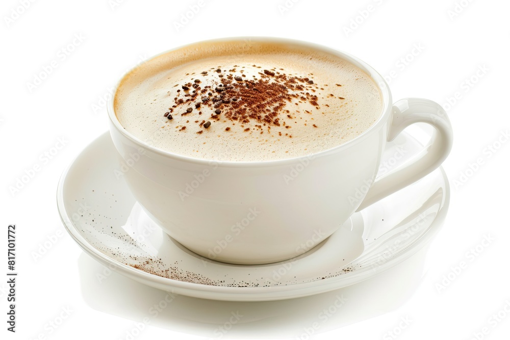 Cup of cappuccino coffee isolated on white background Cup of cappuccino coffee isolated on white background