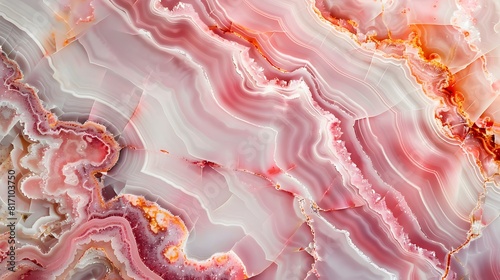 Pink Onyx Crystal Marble Texture with Icy Colors, Polished Quartz Stone Background, It Can Be Used For Interior-Exterior Home Decoration and Ceramic Tile Surface, Wallpaper.