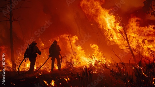 Firefighters battle a dramatic wildfire caused by climate change 