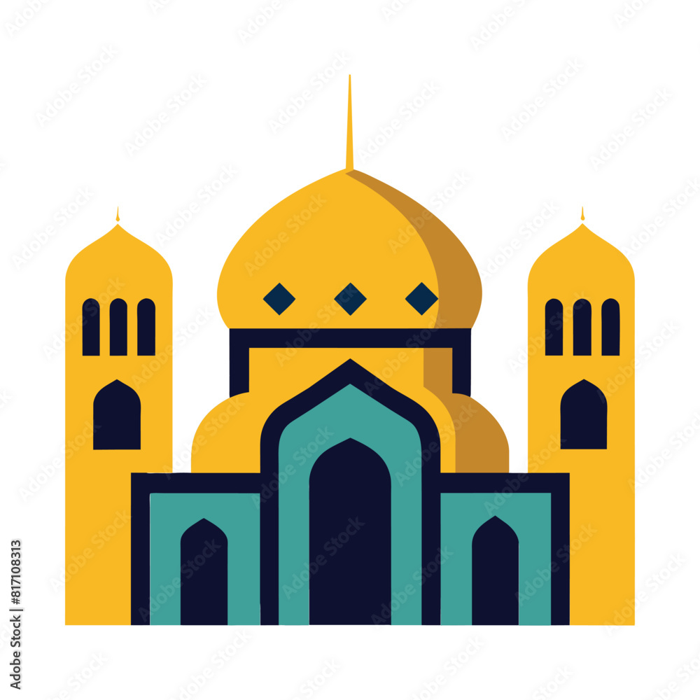 Mosque Vector Eid Mubarak Mosque