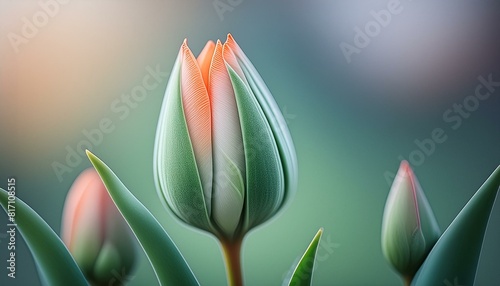 Gentle Unfolding  Abstract Tulip Composition