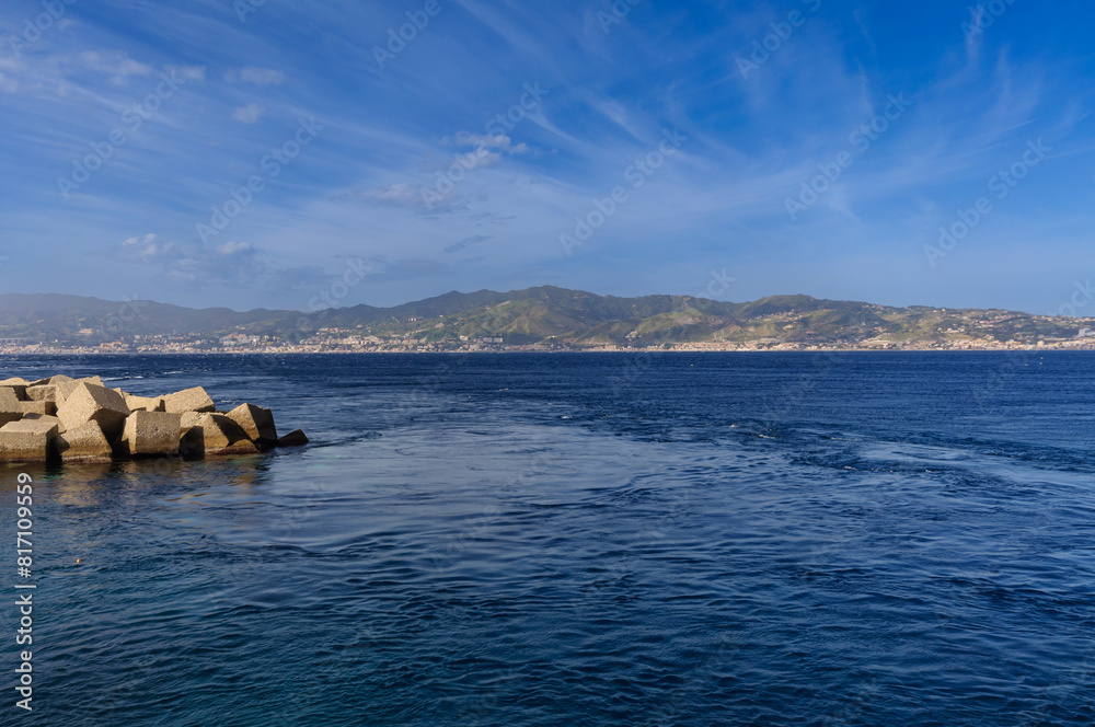 Naklejka premium View of the Strait of Messina