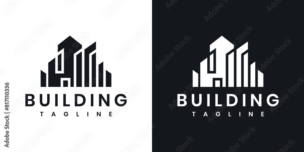Fototapeta premium Abstract real estate building logo design vector illustration concept