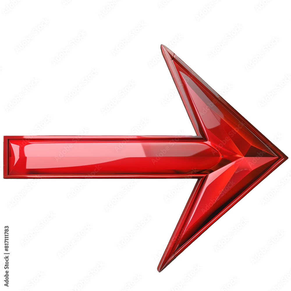 Red arrow 3d on transparent background Red arrow 3d on transparent background