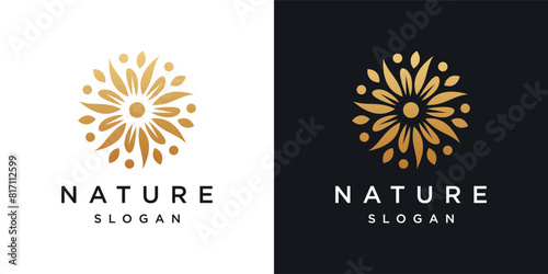 Luxury logo design concept. flower logo template .beauty or spa logo	