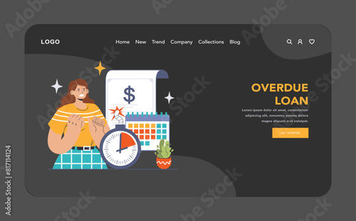 Financial Strain concept. Flat vector illustration