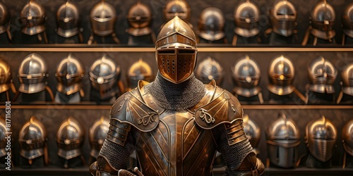 Medieval gothic knight armor a marvel of historical craftsmanship and design. Concept Medieval Armor, Gothic Knight, Historical Craftsmanship, Design, Marvel photo
