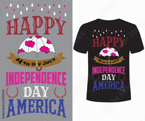 Umbrella t shirt 4 th of july  independence day design 