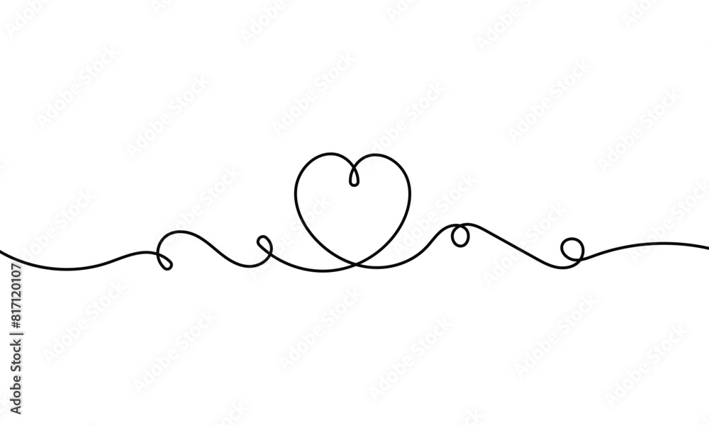 Line art heart border. Heart banner. Line art heart border. Heart banner.